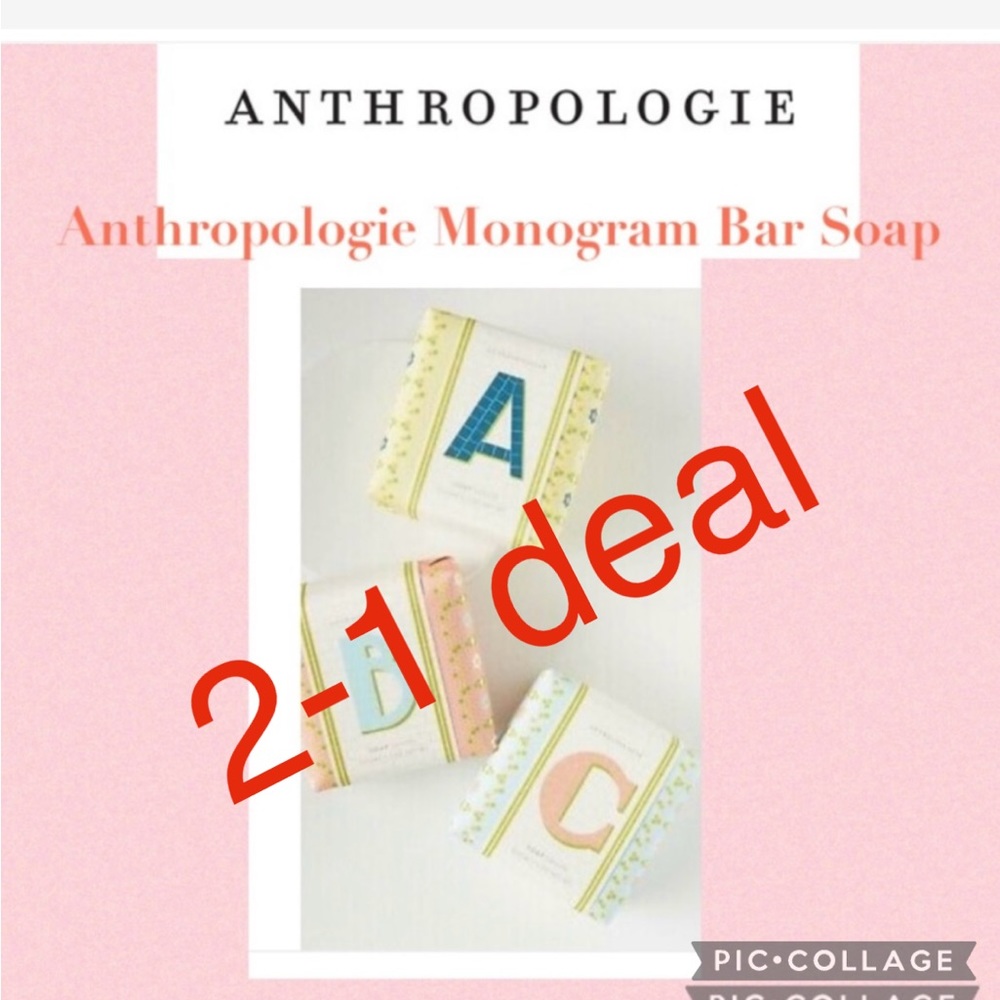 NEW Anthropologie Springtime Fresh Cut Bouquet Monogram Bar Soap Letter
